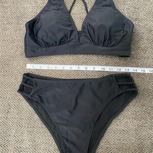 SHEIN Black Sporty Bikini Set